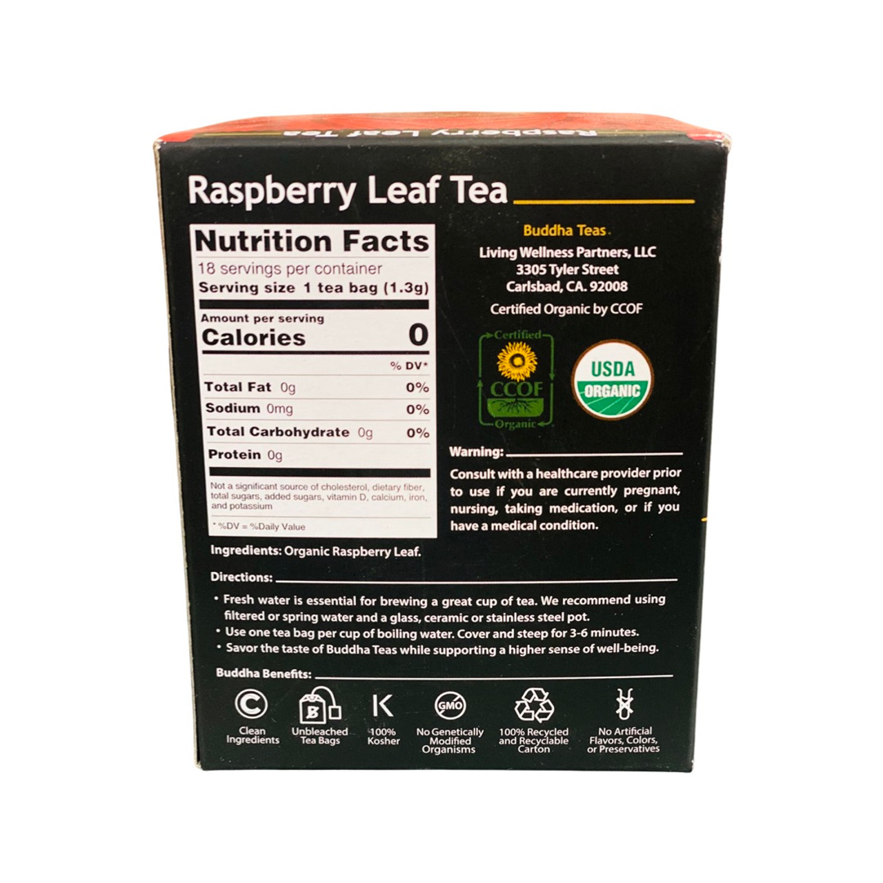 Organic Raspberry Tea - 18 Tea Bags | Buddha Teas 