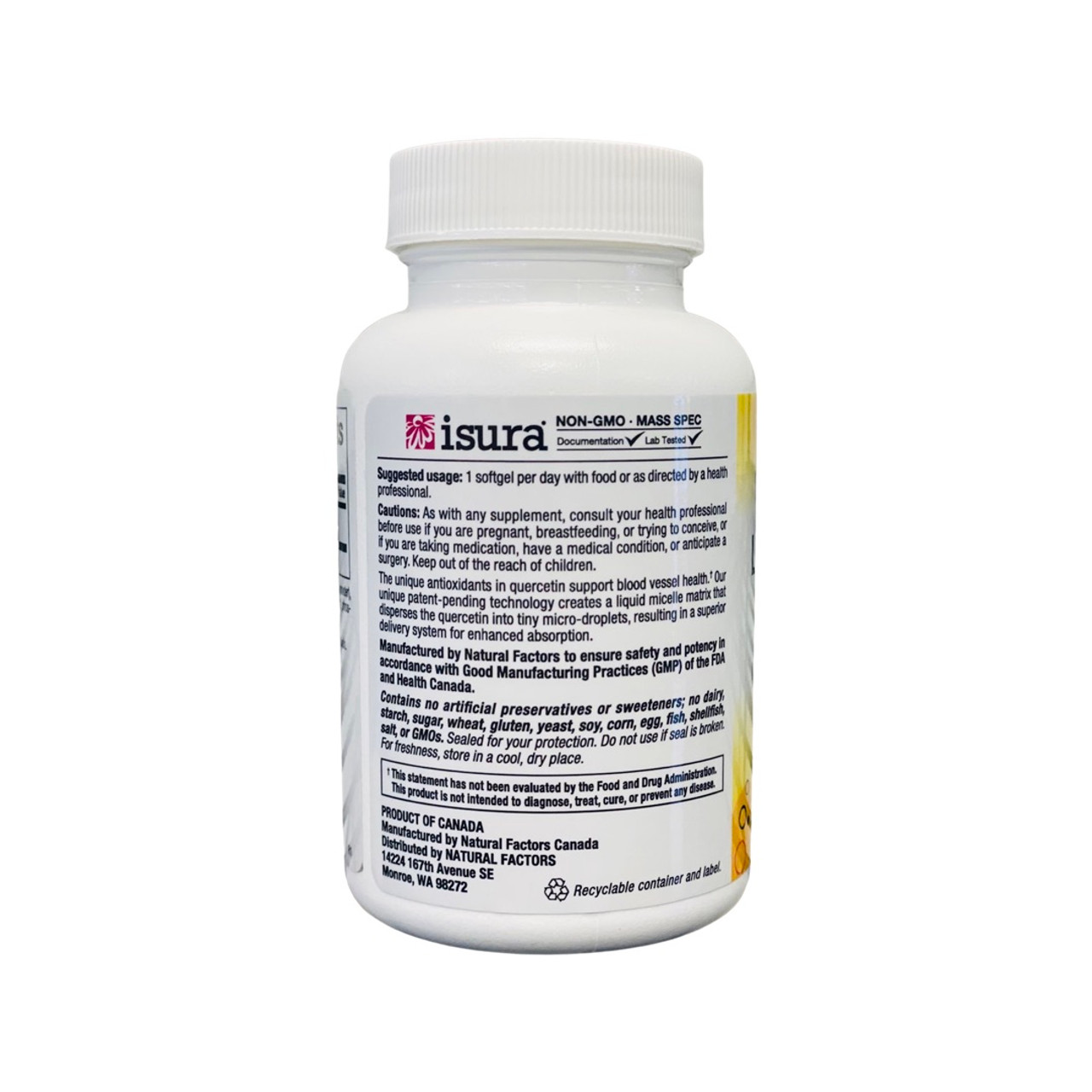 Natural Factors Quercetin  LipoMicel Matrix, 30 Liquid Softgels