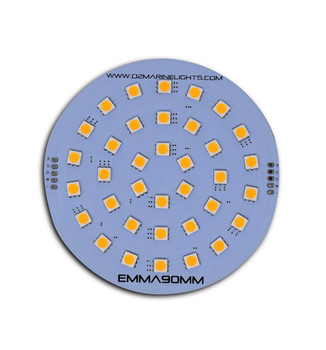A grey circle Emma-36SMD-5050 WW. Many small yellow squares in the center. On a white background A grey circle Emma-36SMD-5050 WW. Many small yellow squares in the center. On a white background