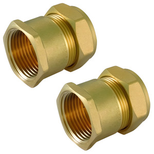 Pair of 3/4" to 28mm female iron couplers (for DN20 heat meter)