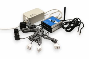 emonPi3 with emonVS voltage sensor power supply, 6x CT sensor and 2x temperature sensors