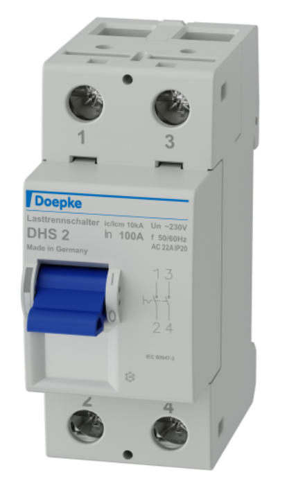 Doepke 100 A Double Pole Main Switch Disconnector DHS 2