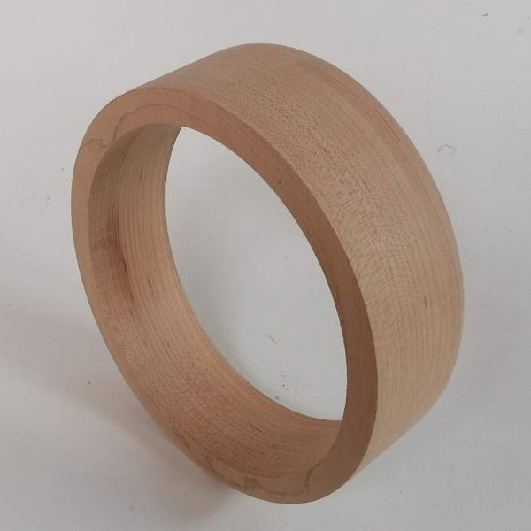 Banjo rim in maple shown coarse turned