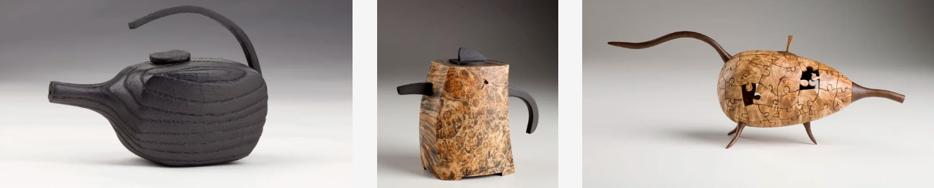 Art Liestman uses Cold-Bend Hardwood from Pure Timber LLC for spouts and handles on tea pots