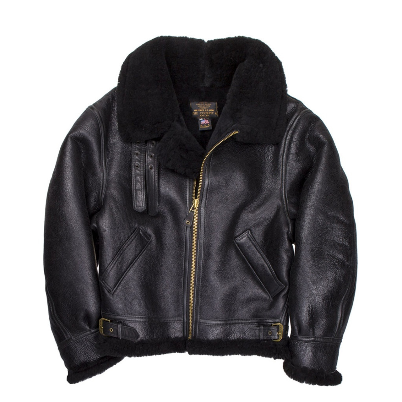 TYPE B-3 シープスキン フライトジャケット 40 Men's B-3 Sheepskin Bomber Jacket - Fur-Hooded