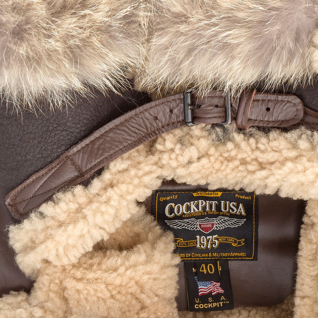 Cockpit USA B-7 アリューシャン WWII シープスキン パーカー ブラウン