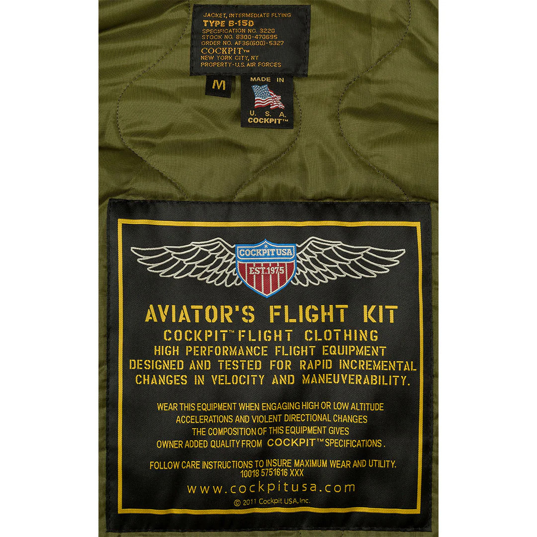 Cockpit USA B-15 ナイロンジャケット AFブルー、オリーブ、USA製