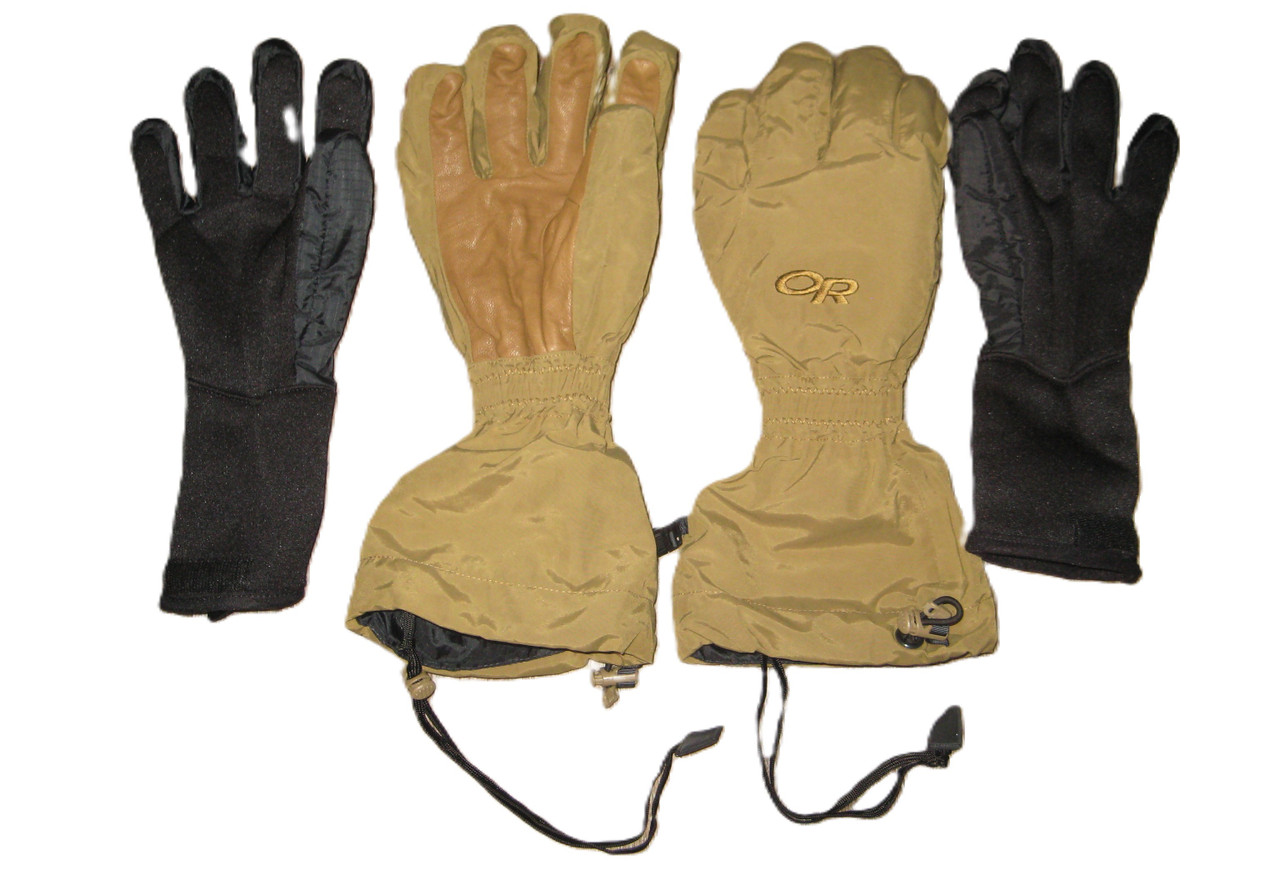 Outdoor Research Coyote Brown Firebrand Gloves Gore-tex USA Made
