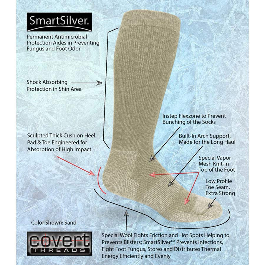 Covert Threads Ice Military Boot Sock USA Made