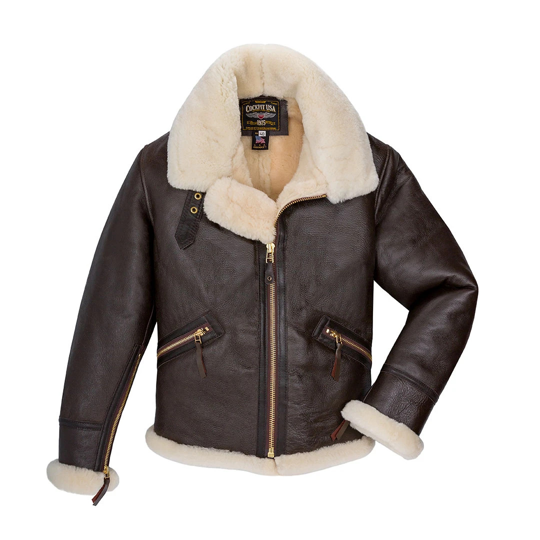 Cockpit USA B-9 Sheepskin Jacket Brown USA Made - Main Image
