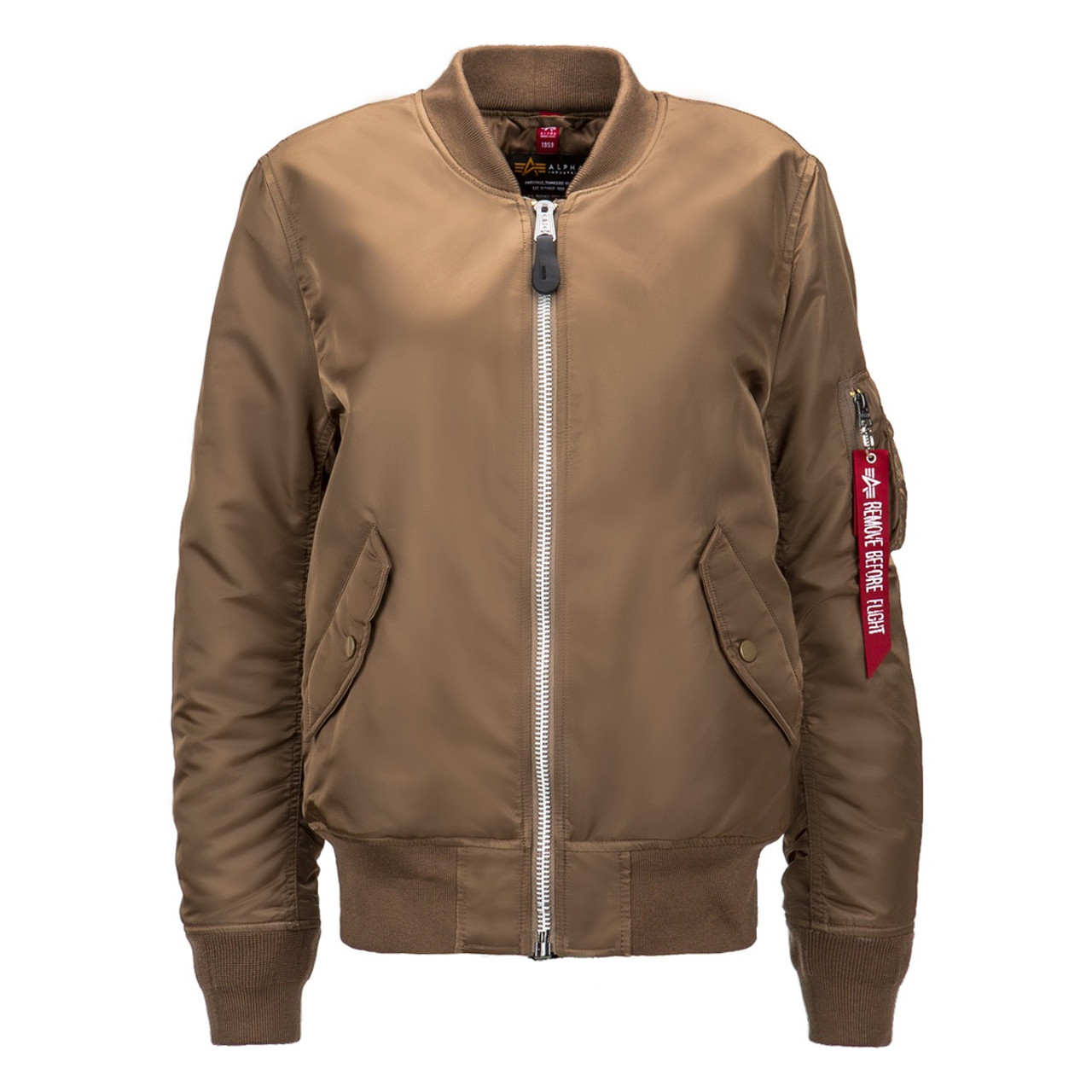 Alpha Industries Women S Ma 1 Laced Flight Jacket Coyote Brown