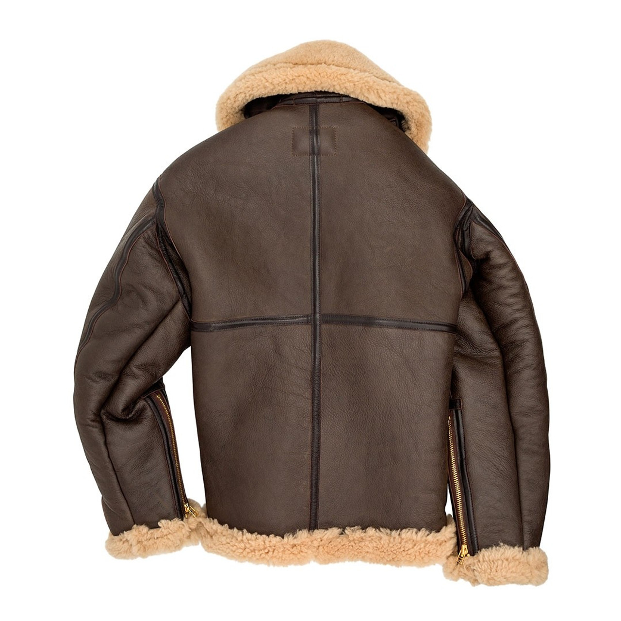 Cockpit USA R.A.F. Fighter Weight Sheepskin Bomber Jacket Brown USA Made