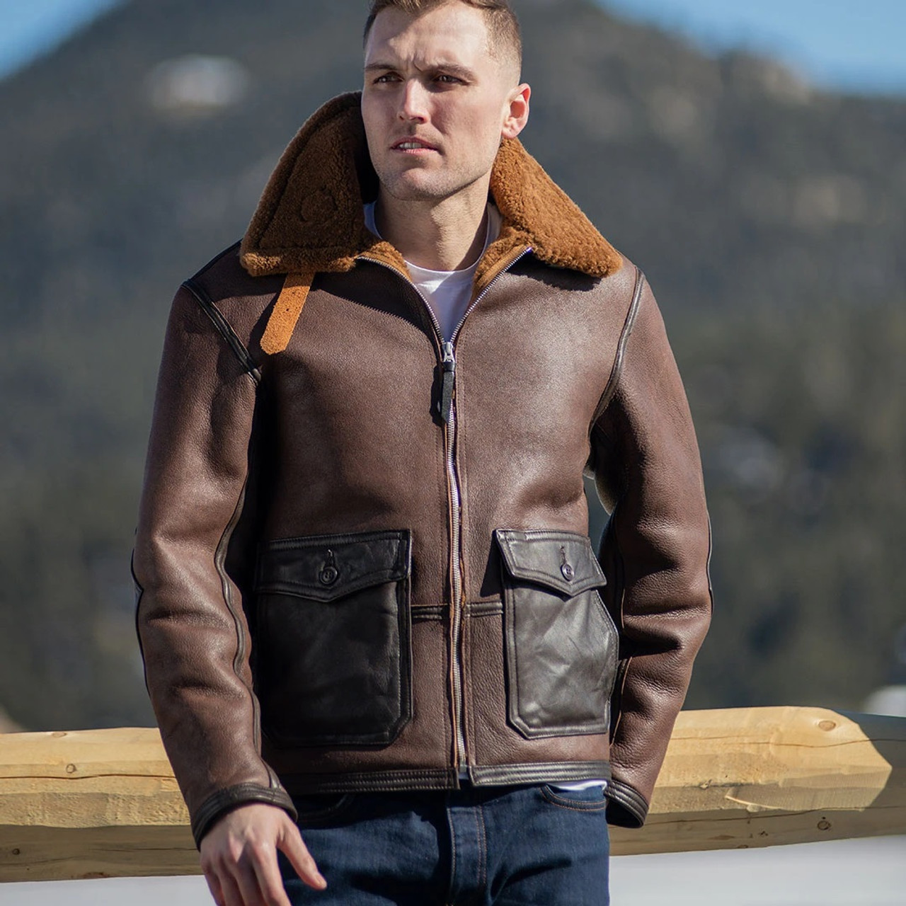 Sheepskin flying jacket clearance
