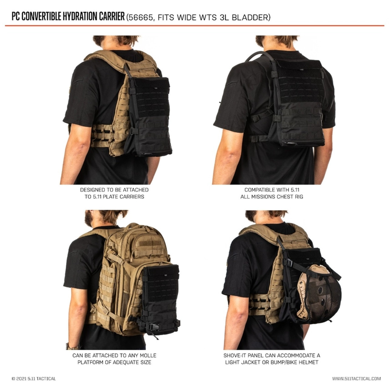 5.11 Tactical Covert Boxpack, 1680D Ballistic Polyester, Water Resistant  Finish, 32L, Tundra, Style 56284 