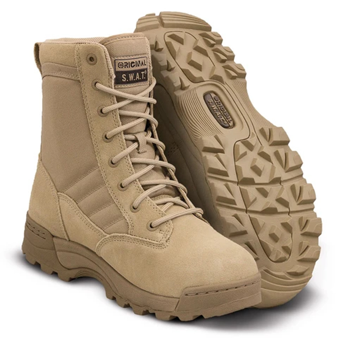 Abuelos visitantes terciopelo delicado Bota original SWAT 9" Tan