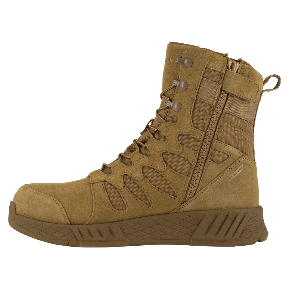 Reebok Floatride Energy - Botas tácticas para hombre de 8 pulgadas con  cremallera lateral, color marrón coyote