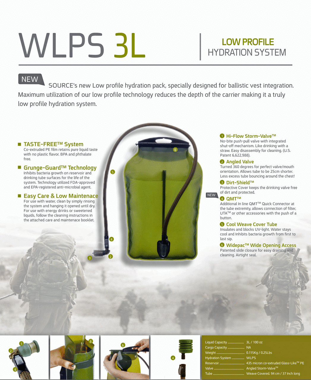 Zaino Source Hydration System Tactical 3L – Sacca Idratante Con Tubo E Valvola – Nylon Cordura 1000D