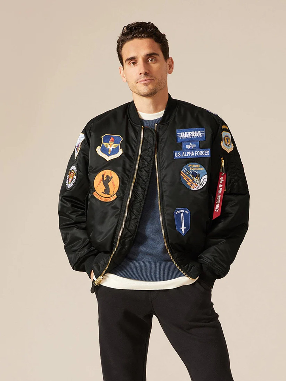 Chaqueta bomber Alpha Industries ma 1 squadron negra