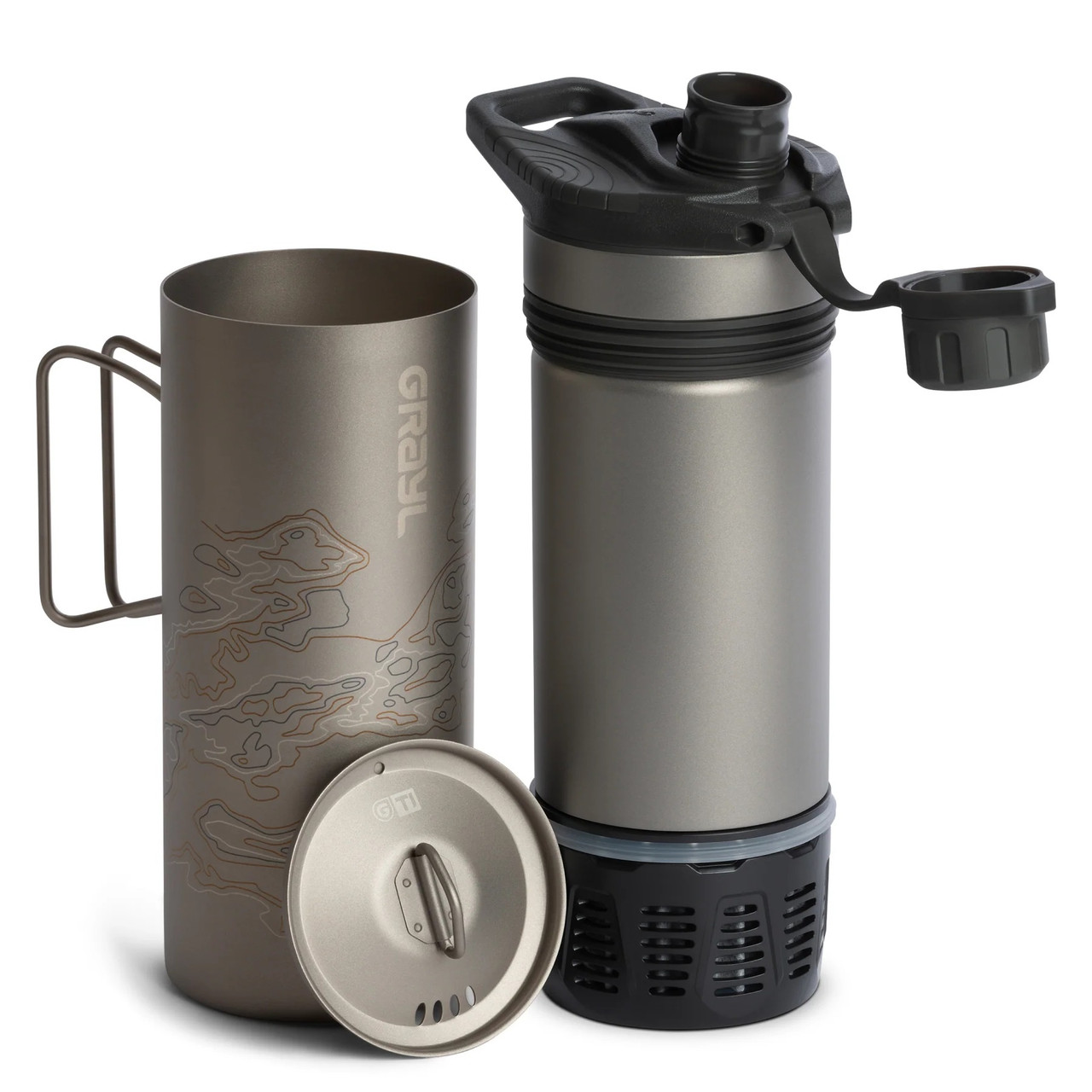 Grayl Geopress 24 oz Titanium Filter & Purifier Bottle