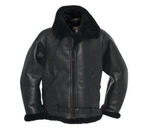 Cockpit R.A.F Sheepskin Bomber Jacket in Black Z2109B Cockpit R.A.F Sheepskin Bomber Jacket in Black Z2109B