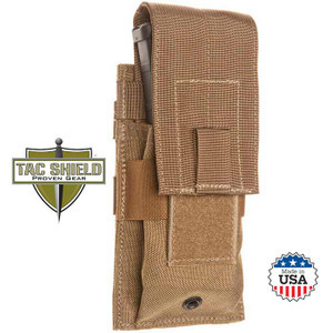 Tac Shield Single Universal Rifle Magazine Pouch Coyote Brown USA Made Tac Shield Single Universal Rifle Magazine Pouch Coyote Brown USA Made