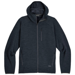 Outdoor Research Men's Crescent Fleece Full Zip Hoodie Storm Heather Outdoor Research Men's Crescent Fleece Full Zip Hoodie Storm Heather