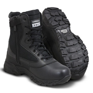 حذاء SWAT Chase الأصلي 9 بوصة مقاوم للماء بسحّاب جانبي أسود