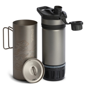 Grayl Geopress 24 oz Titanium Filter & Purifier Bottle Covert Black Grayl Geopress 24 oz Titanium Filter & Purifier Bottle Covert Black