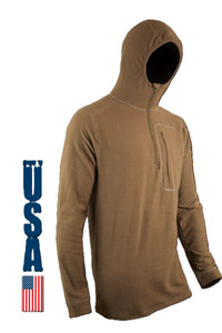 XGO Phase 5 Performance Heavyweight Fleece Zip Hoodie USA Made Berry Compliant Tan 499