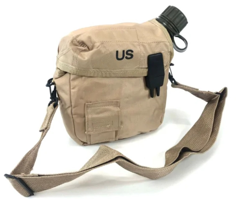 US Military Issue 2 Quart Canteen & Cover Tan USA Made