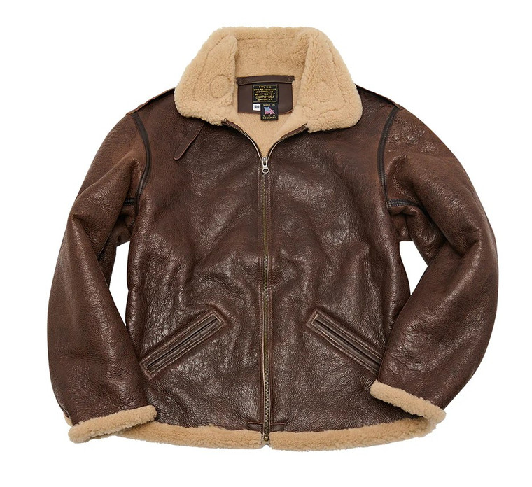 Cockpit USA B-6 Shearling Bomber Jacket Brown USA Made