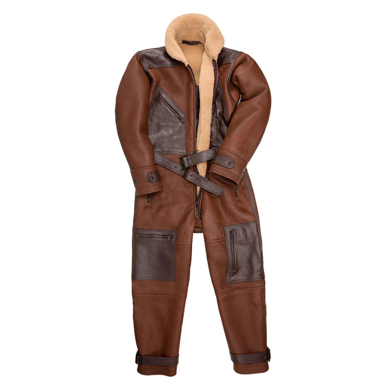 Cockpit USA Sheepskin Flight Suit Brown USA Made Z21Y007