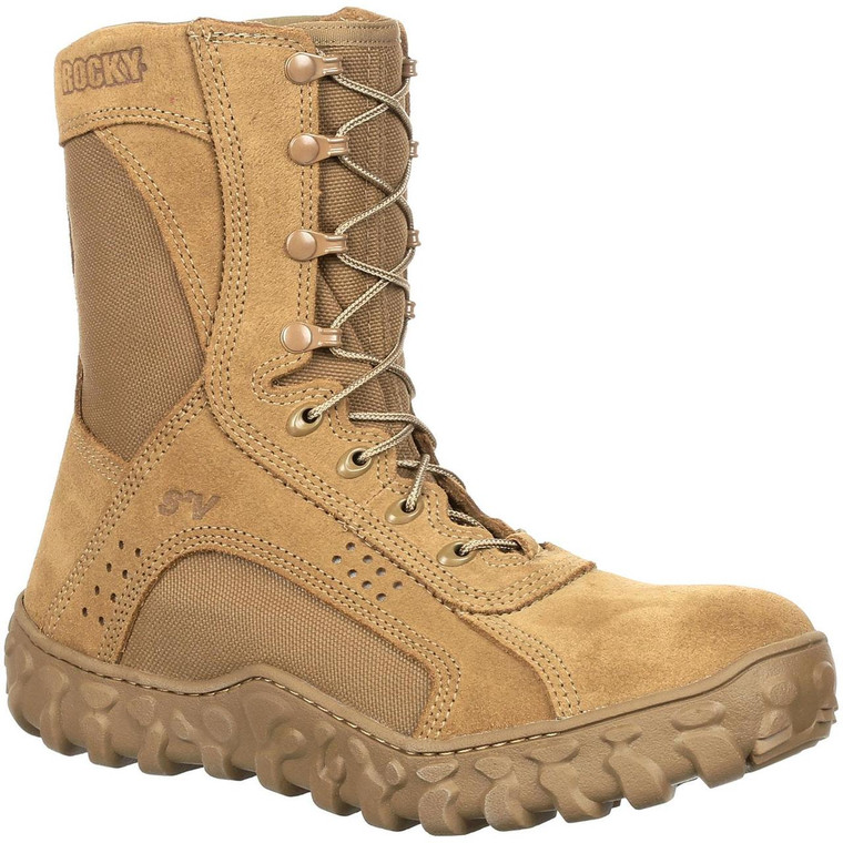 Rocky S2V taktischer Militärstiefel mit Stahlkappe, Coyote Brown, hergestellt in den USA