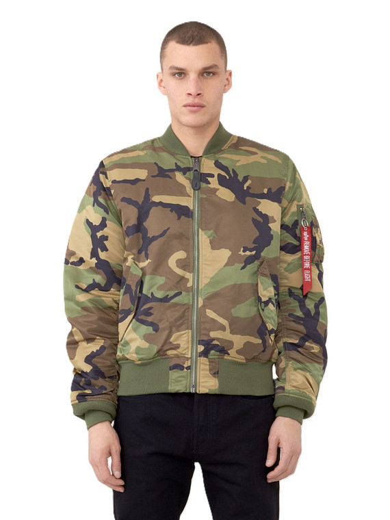 Alpha Industries Ma-1 Slim Fit Flight Jacket Woodland Camo