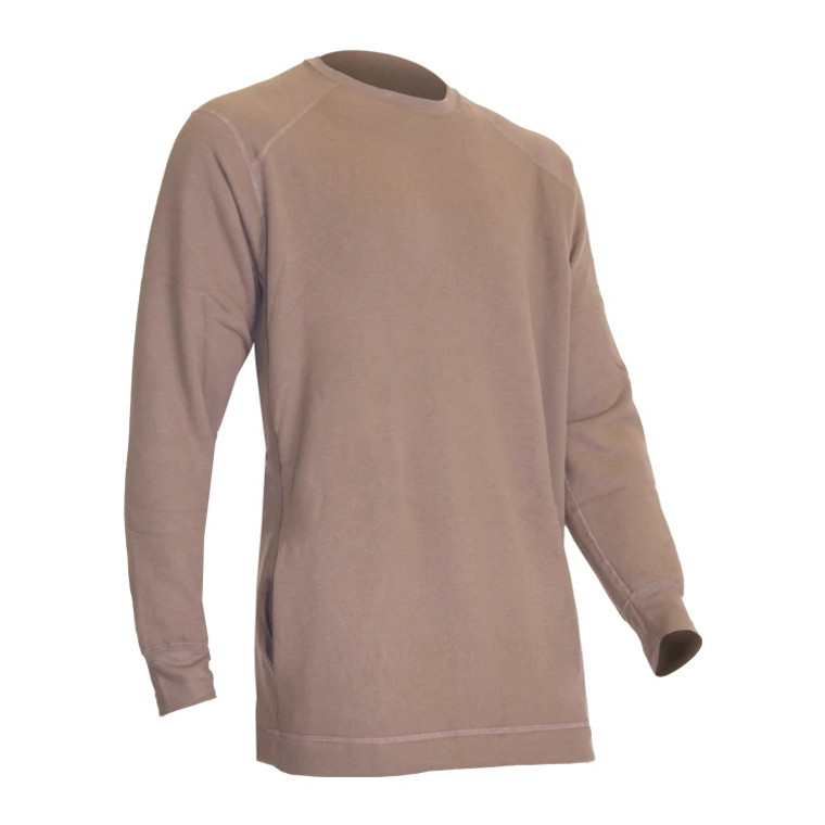 XGO Heavyweight FR LS Crew with Pockets (FR4) Tan 499 USA Made 4F11AWP-499