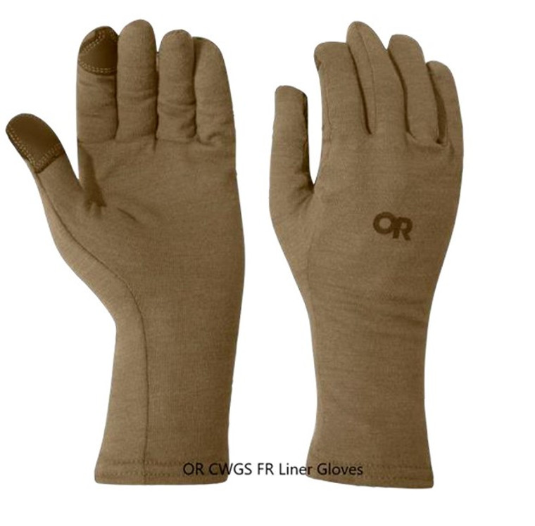 Outdoor research cwgs fr liner guantes coyote marrón hecho en ee.uu.