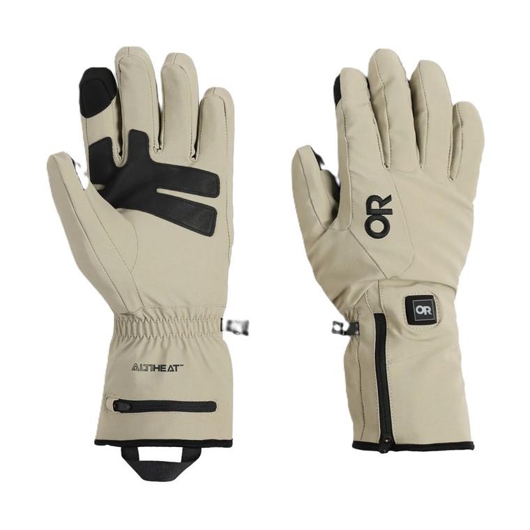 Outdoor Research Men's Sureshot Heated Softshell Gloves Pro Khaki