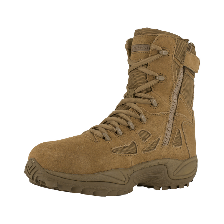 Reebok Men's Rapid Response 8" Stealth Boot with Side Zipper Coyote Brown