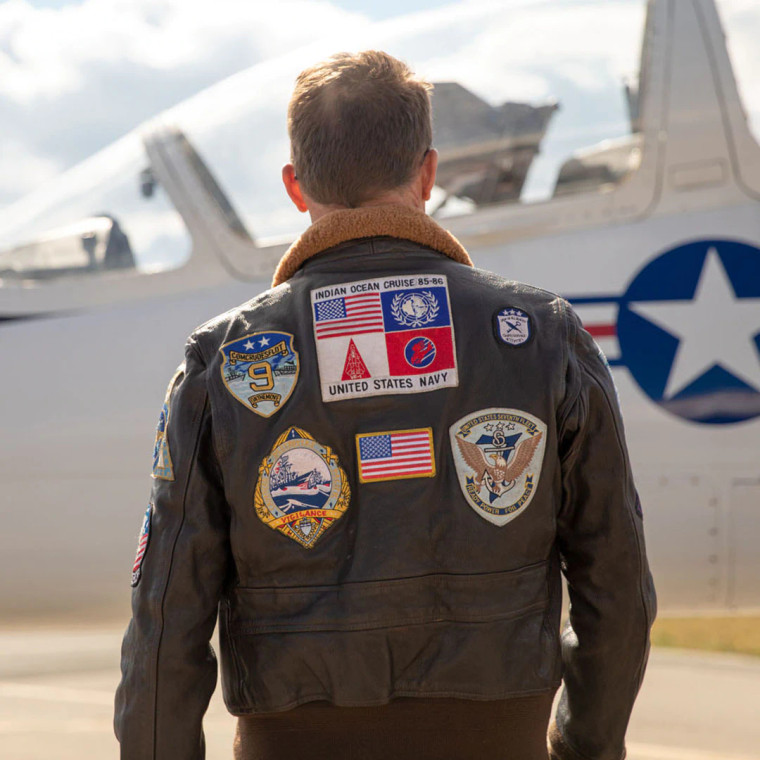 Cockpit USA Movie Hero Top Gun II Marineblau G-1 Jacke braun USA hergestellt (z212136)