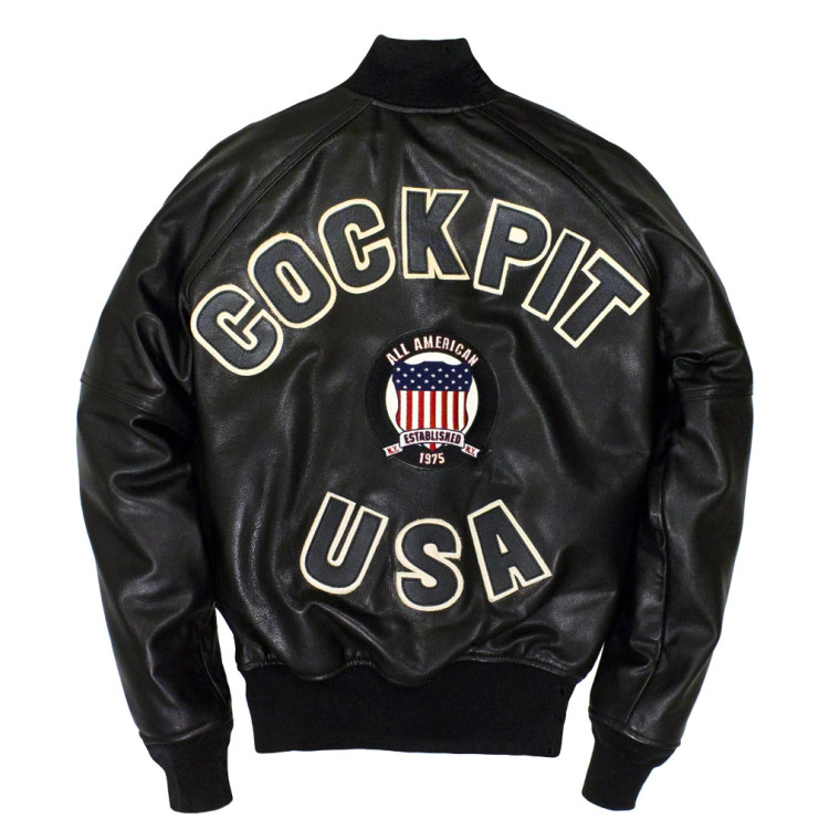 Cockpit USA Letterman Jacket Vintage Goatskin USA Made Z21P016