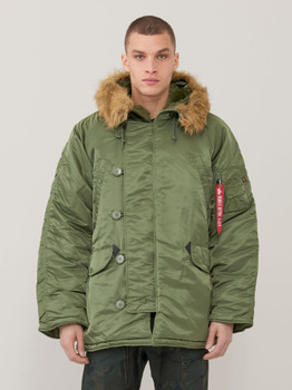 Alpha Industries n-3b 长款派克大衣极寒气候鼠尾草绿