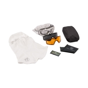 Revisione occhiali militari snowhawk system deluxe shooter kit bianco con  passamontagna