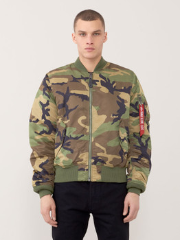 Alpha Industries Ma-1 Slim Fit Flight Jacket Woodland Camo