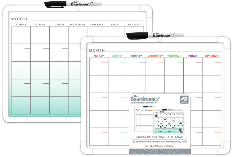 Dry Erase Calendar Board 11 X 14 Fashion Colors