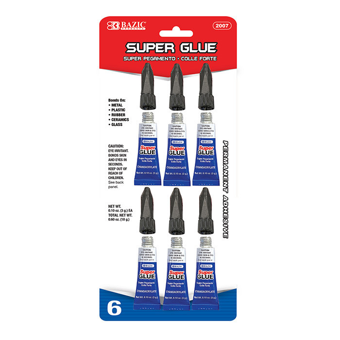Super Glue Bondini BX3-6 Xtreme Glue - 6 Pack, 3 Gram Tubes - Works On Dirty & Oily Surfaces