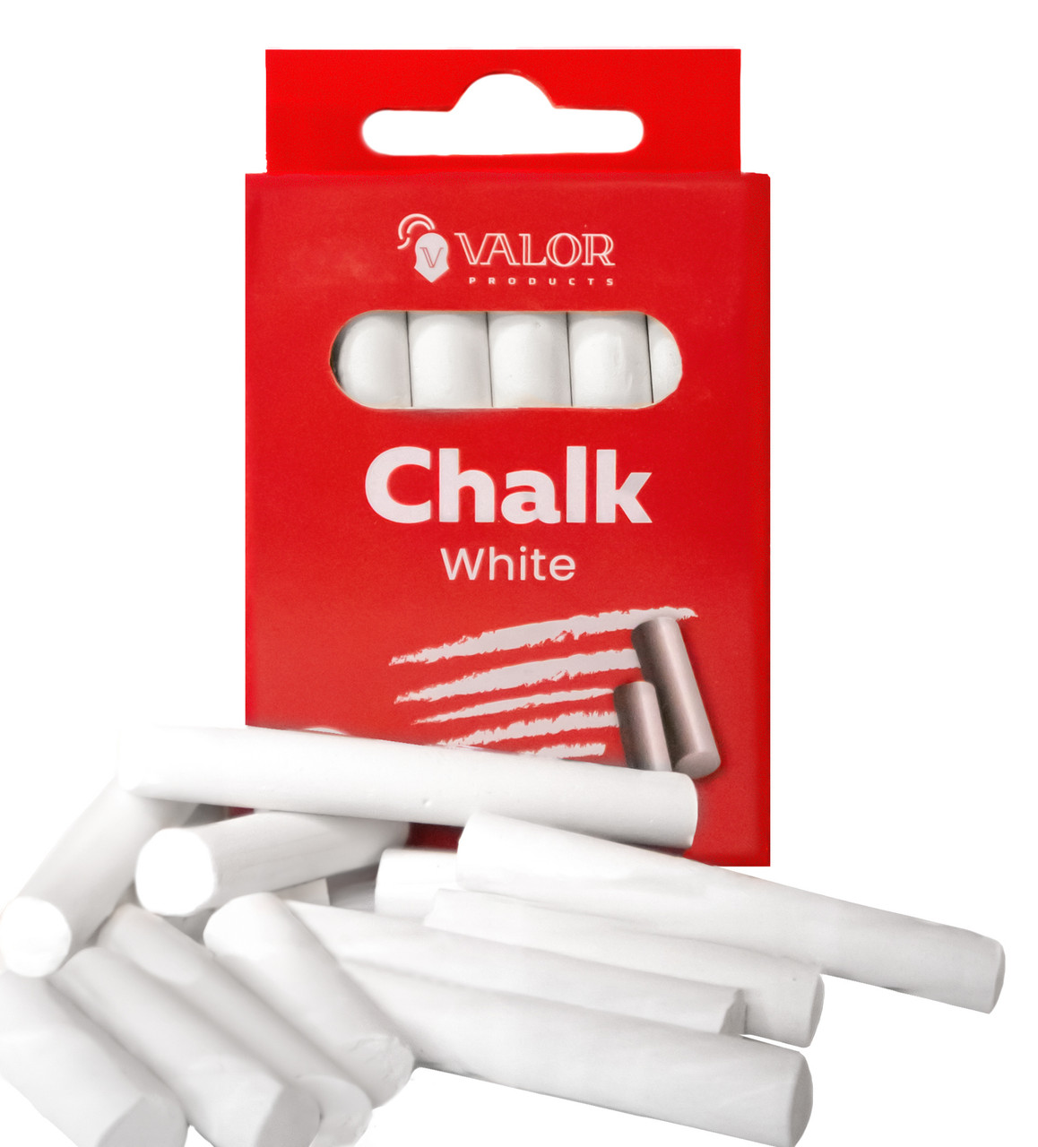 Valor Products 12CT Non-Toxic White Chalk