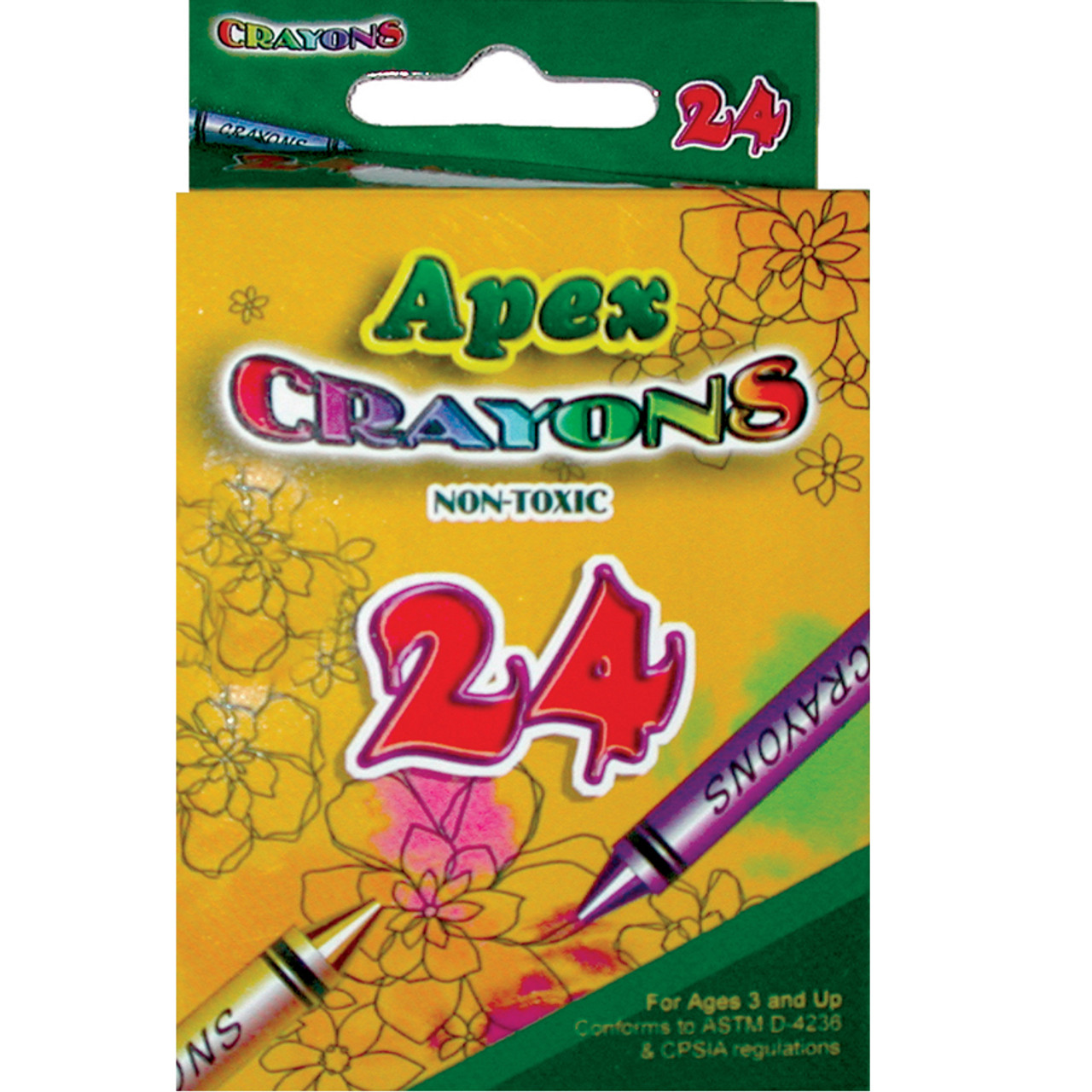 Non-Toxic Kids' Premium Crayons, 24 Count