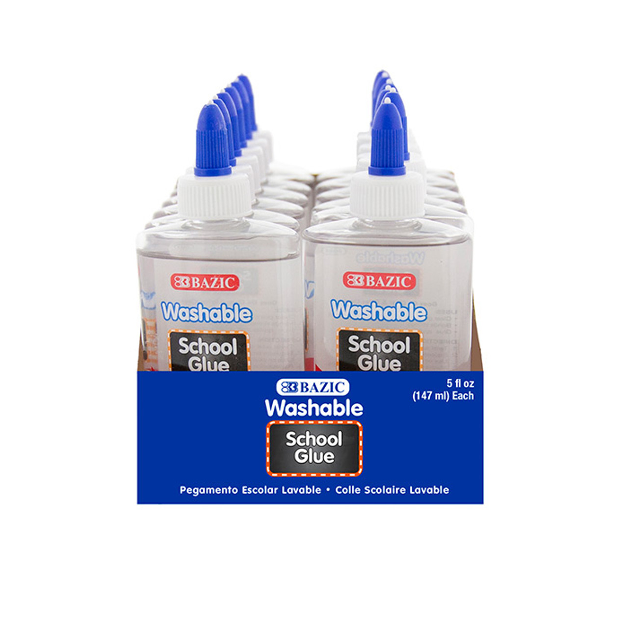 Bazic 5 fl oz (147 ml) Washable Clear Color School Glue