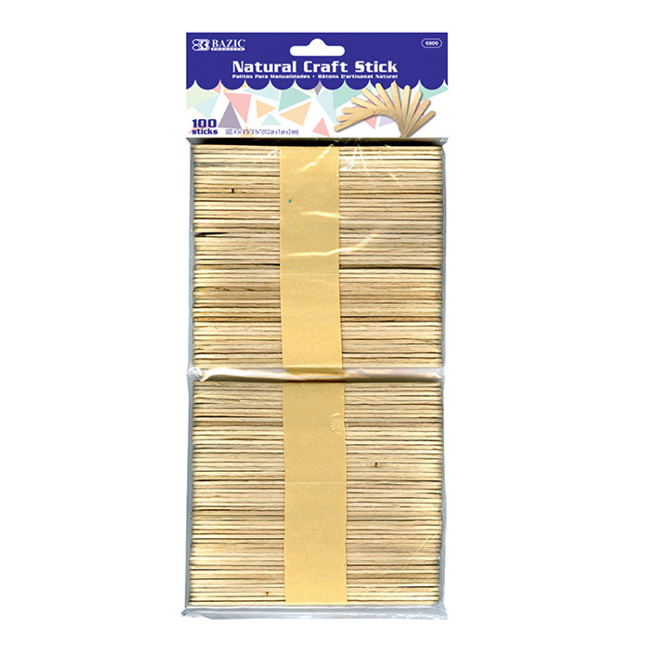 BAZIC Natural Craft Stick (100/Pack)