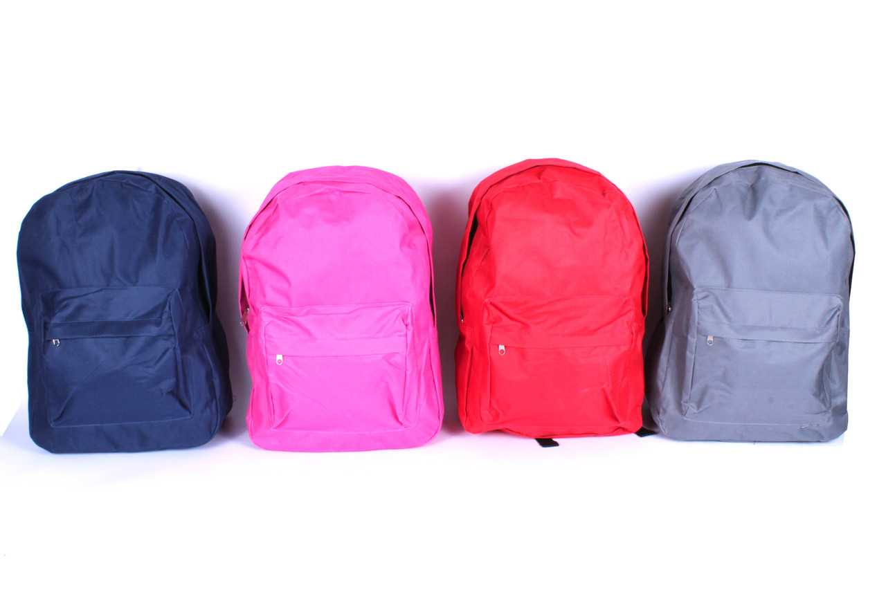 navy and pink backpack